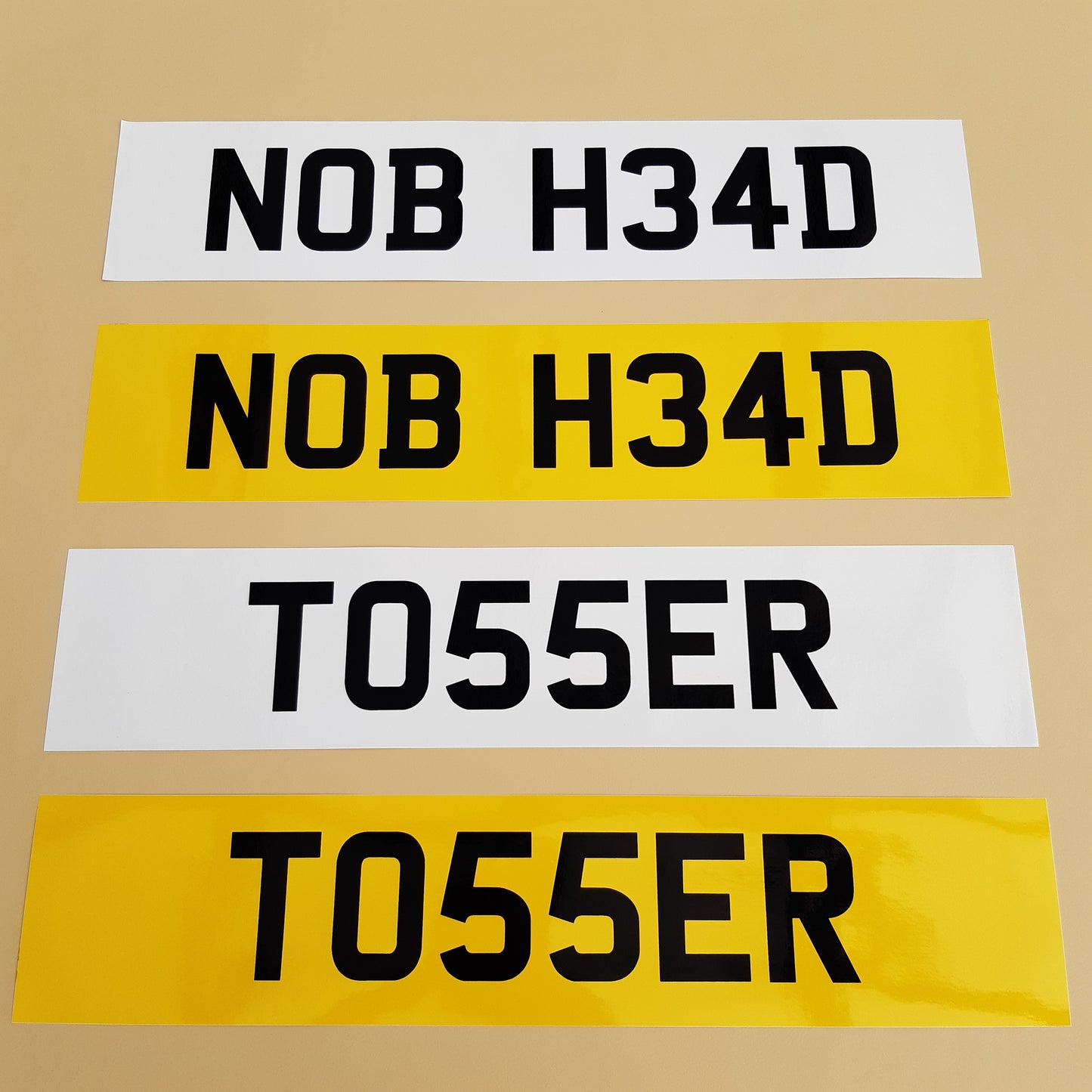 8 Joke Prank Number Plate Stickers