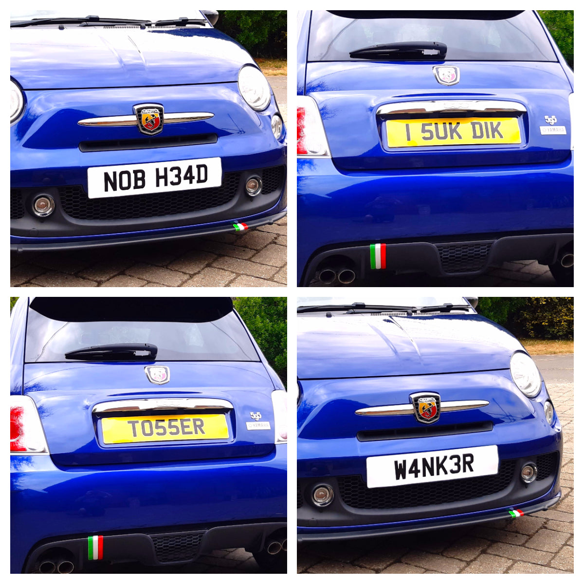 8 Joke Prank Number Plate Stickers