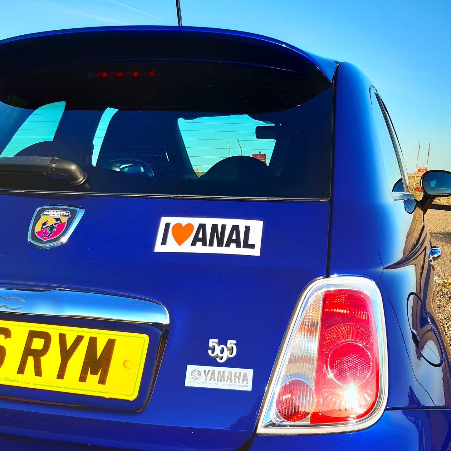 2 Joke Magnetic Car Stickers With "I LOVE ANAL"