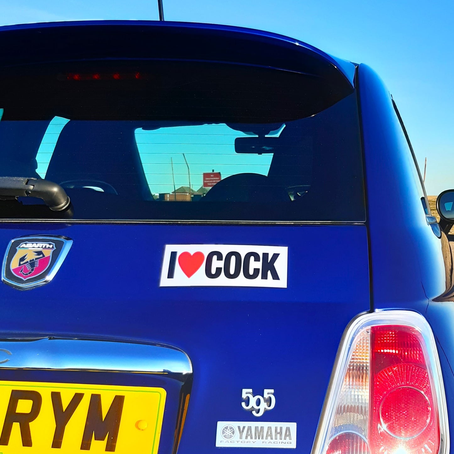 2 Joke Magnetic Car Stickers With "I LOVE COCK"