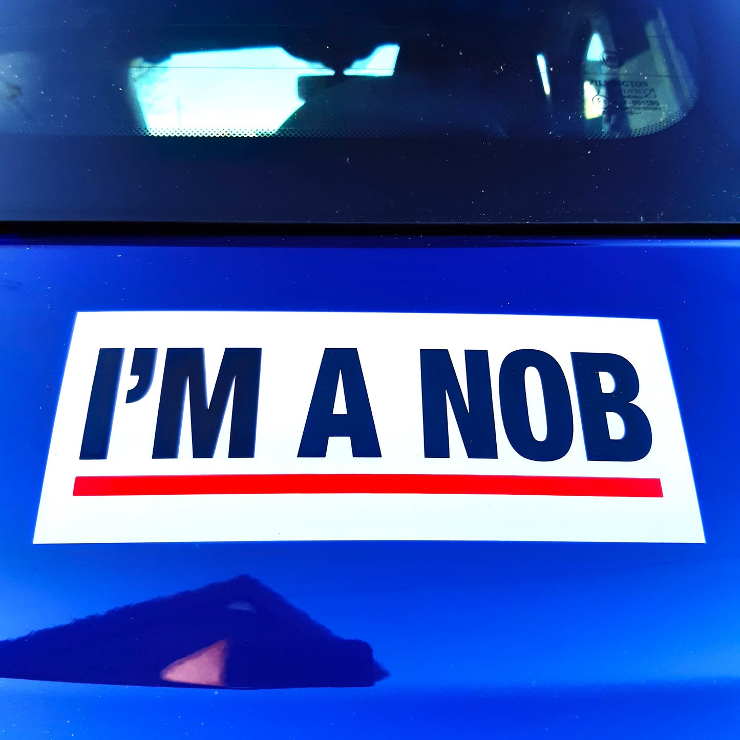 2 Joke Magnetic Car Stickers With "I'M A NOB"