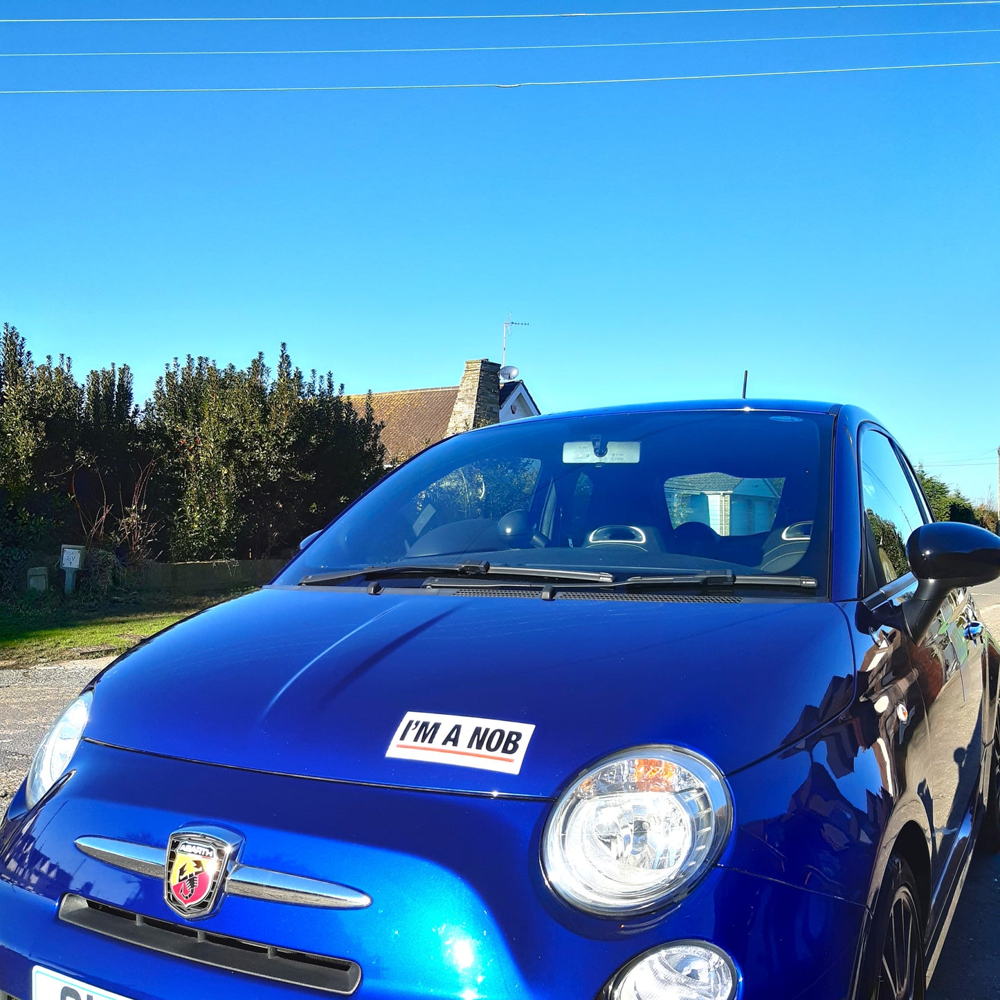 2 Joke Magnetic Car Stickers With "I'M A NOB"