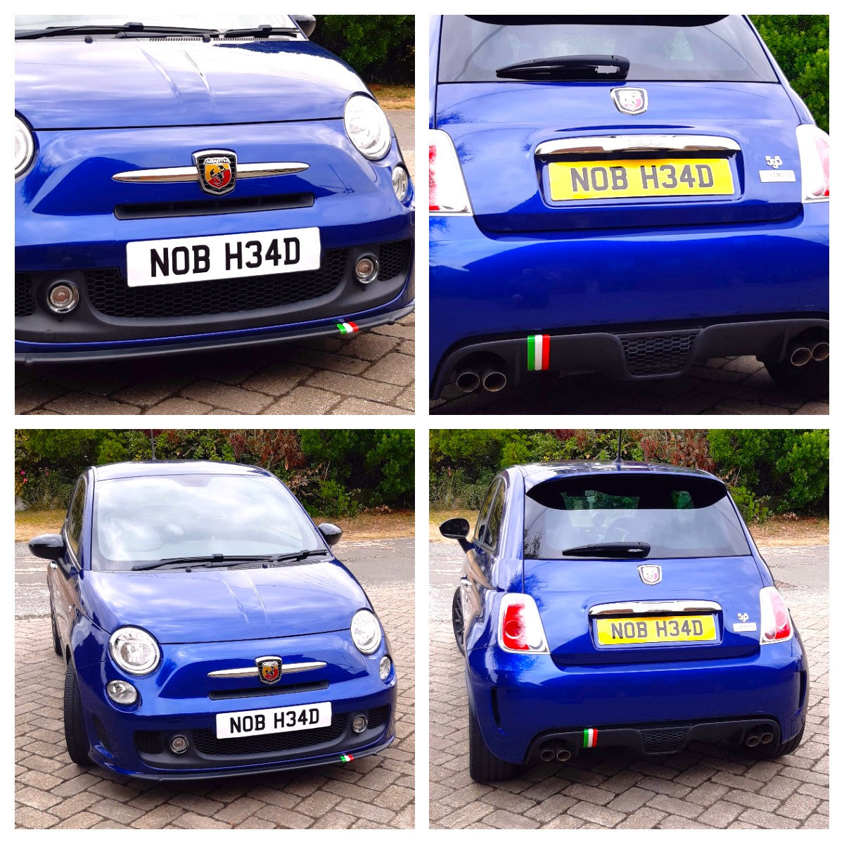 2 Joke Number Plate Stickers With"NOB H34D"