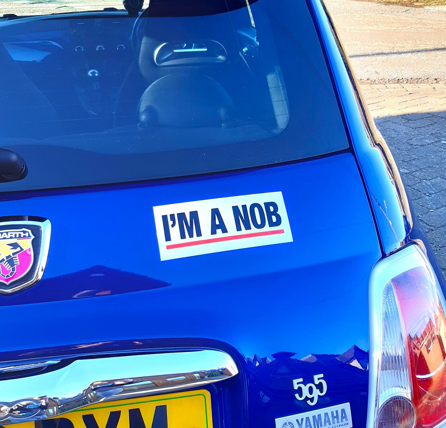 2 Joke Magnetic Car Stickers With "I'M A NOB"
