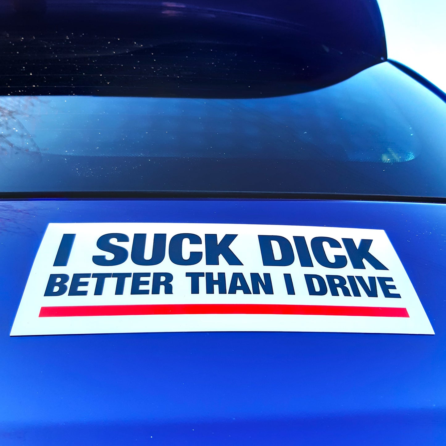 2 Joke Magnetic Car Stickers With "I SUCK DICK"