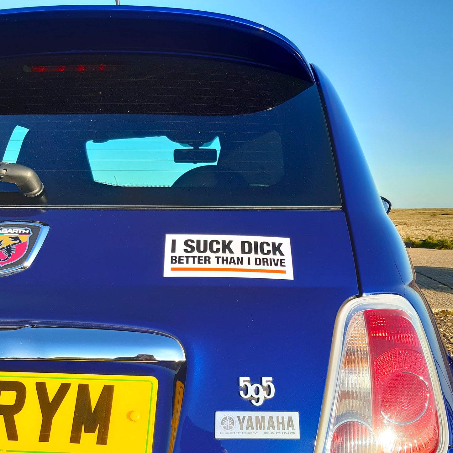 2 Joke Magnetic Car Stickers With "I SUCK DICK"