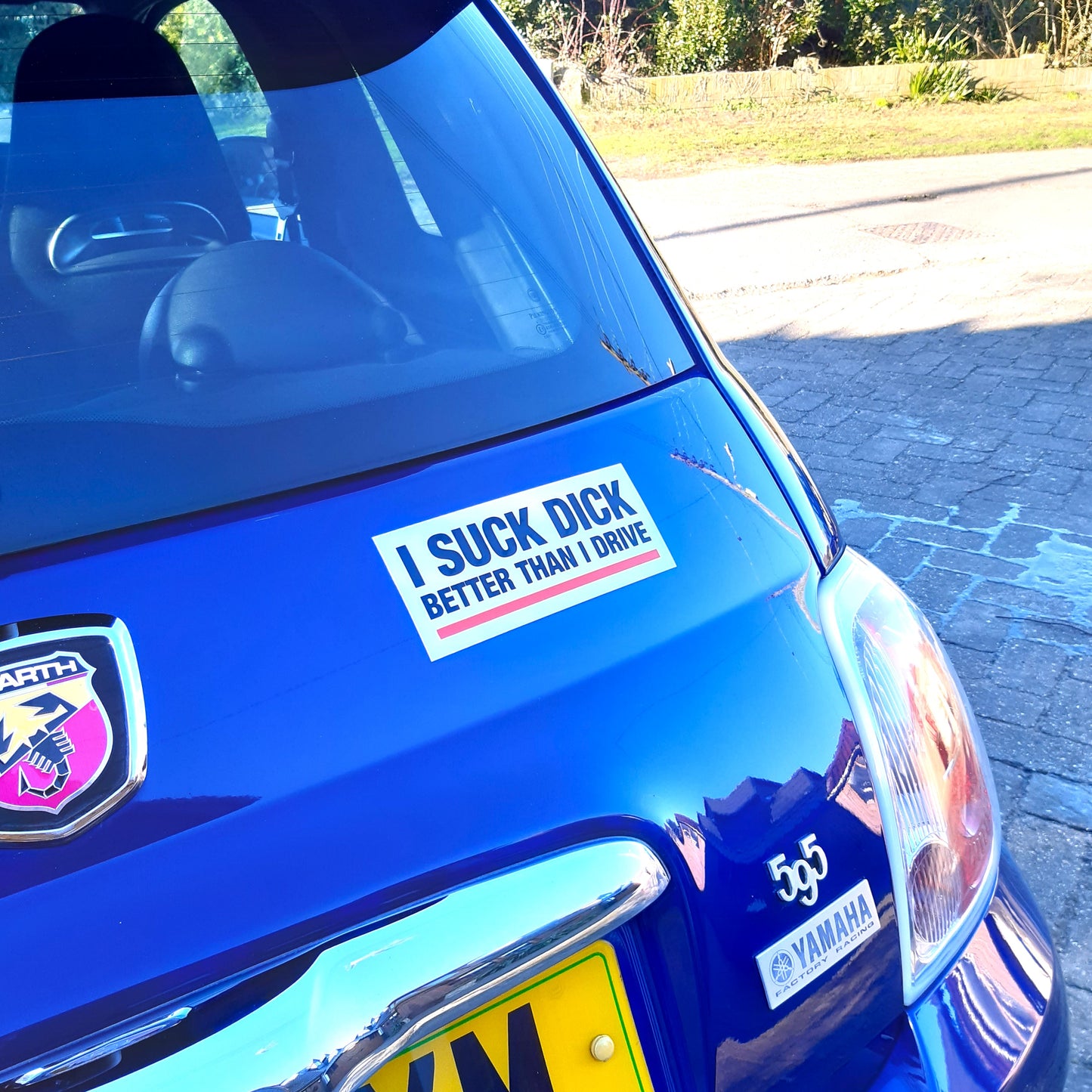 2 Joke Magnetic Car Stickers With "I SUCK DICK"
