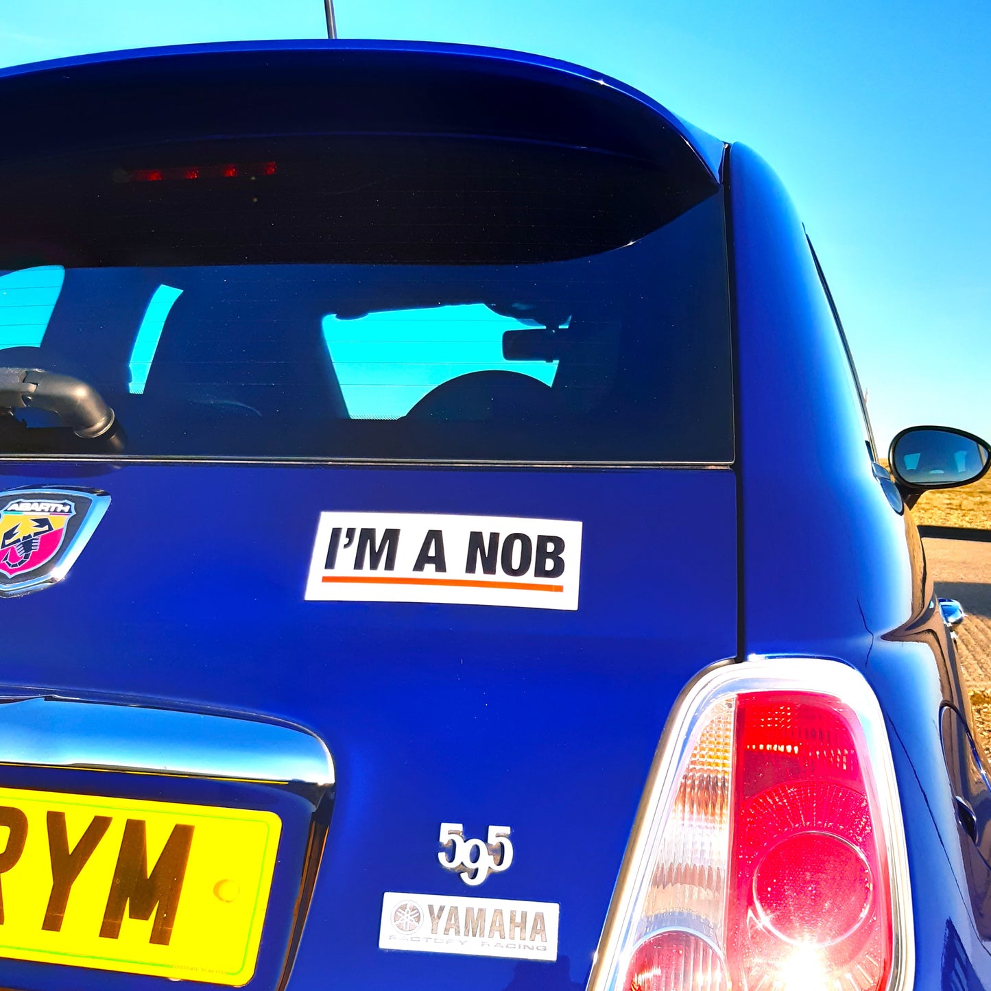 2 Joke Magnetic Car Stickers With "I'M A NOB"