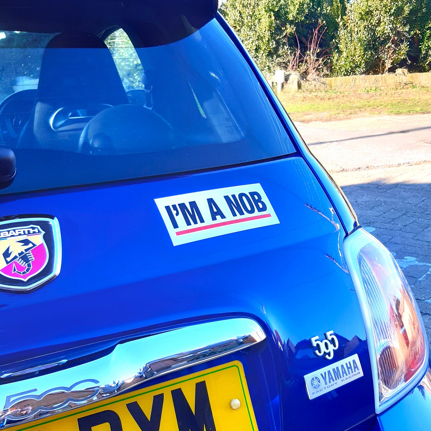 2 Joke Magnetic Car Stickers With "I'M A NOB"