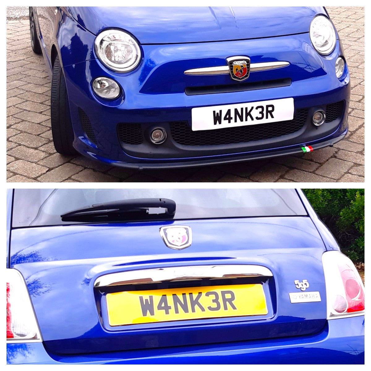 2 Joke Number Plate Stickers With "W4NK3R"