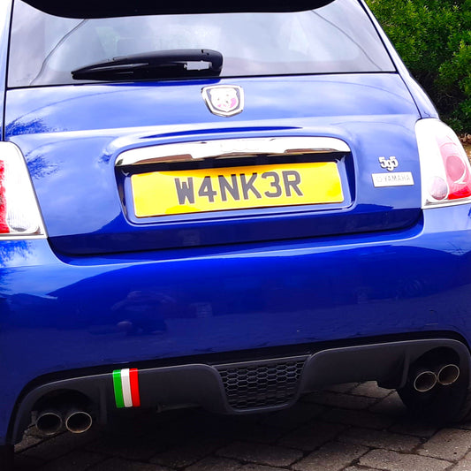 2 Joke Number Plate Stickers With "W4NK3R"